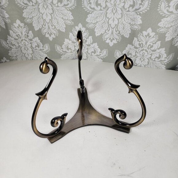 Orb Holder /  Candle Base Holder / PartyLite Soliloquy Antique Brass Scroll - Picture 3 of 7